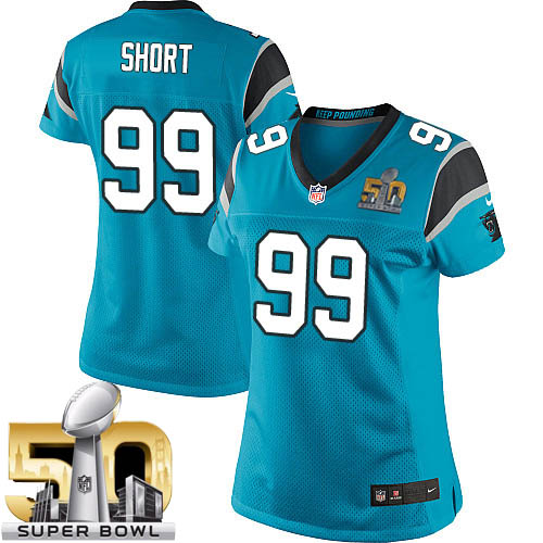 Women's Limited Kawann Short Super Bowl L Nike Jersey Blue Alternate - #99 NFL Carolina Panthers